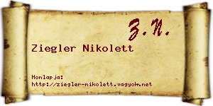 Ziegler Nikolett névjegykártya